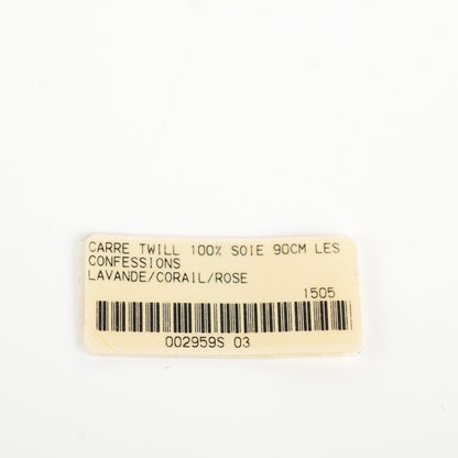 Hermes Silk Les Confessions Scarf 90 Lavande Corail Rose 3 of 8