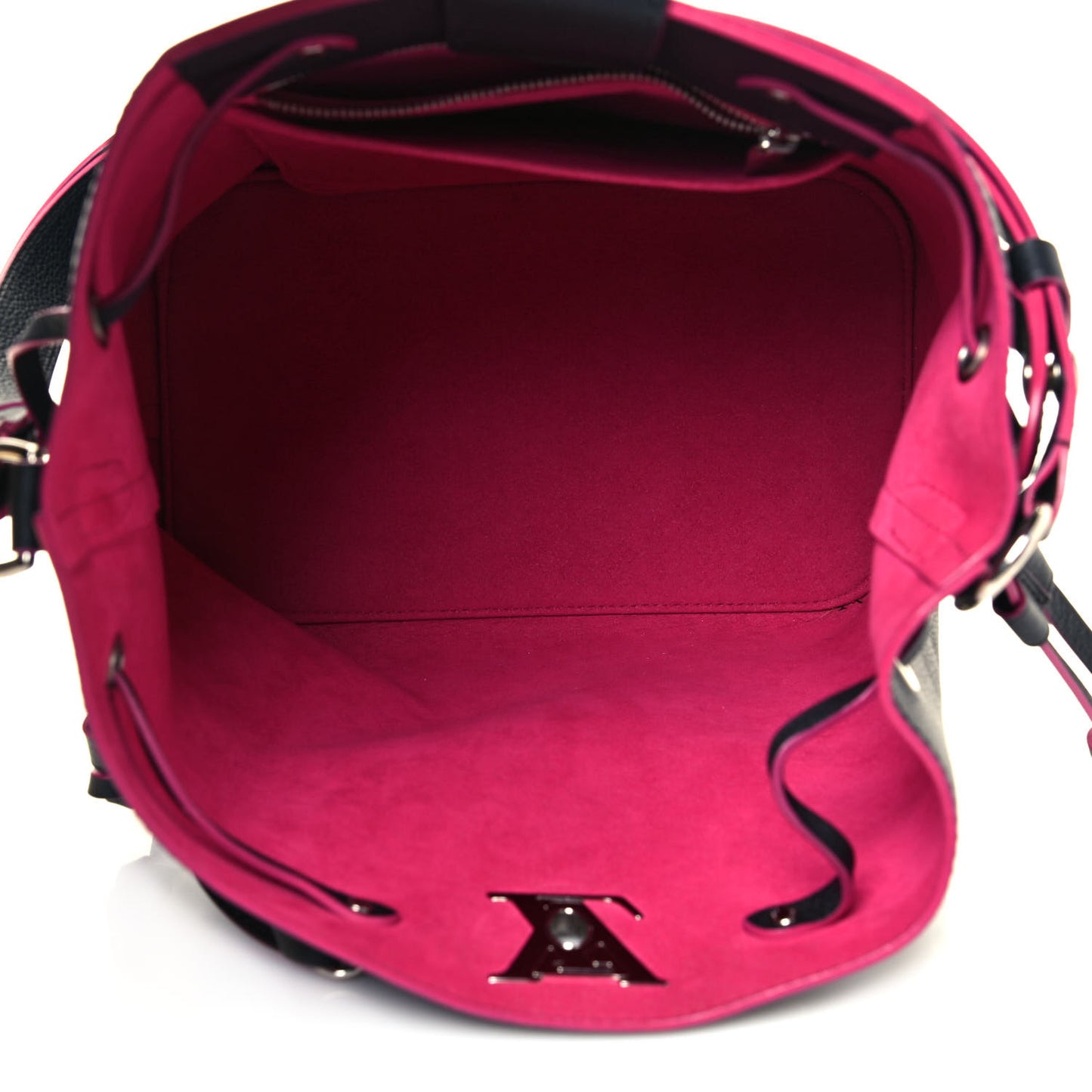 Calfskin Lockme Bucket Black