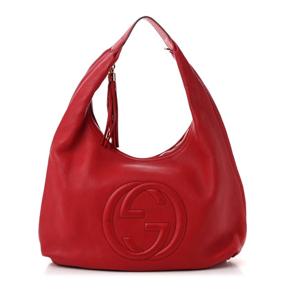 Gucci Pebbled Calfskin Soho Hobo Red 1 of 11
