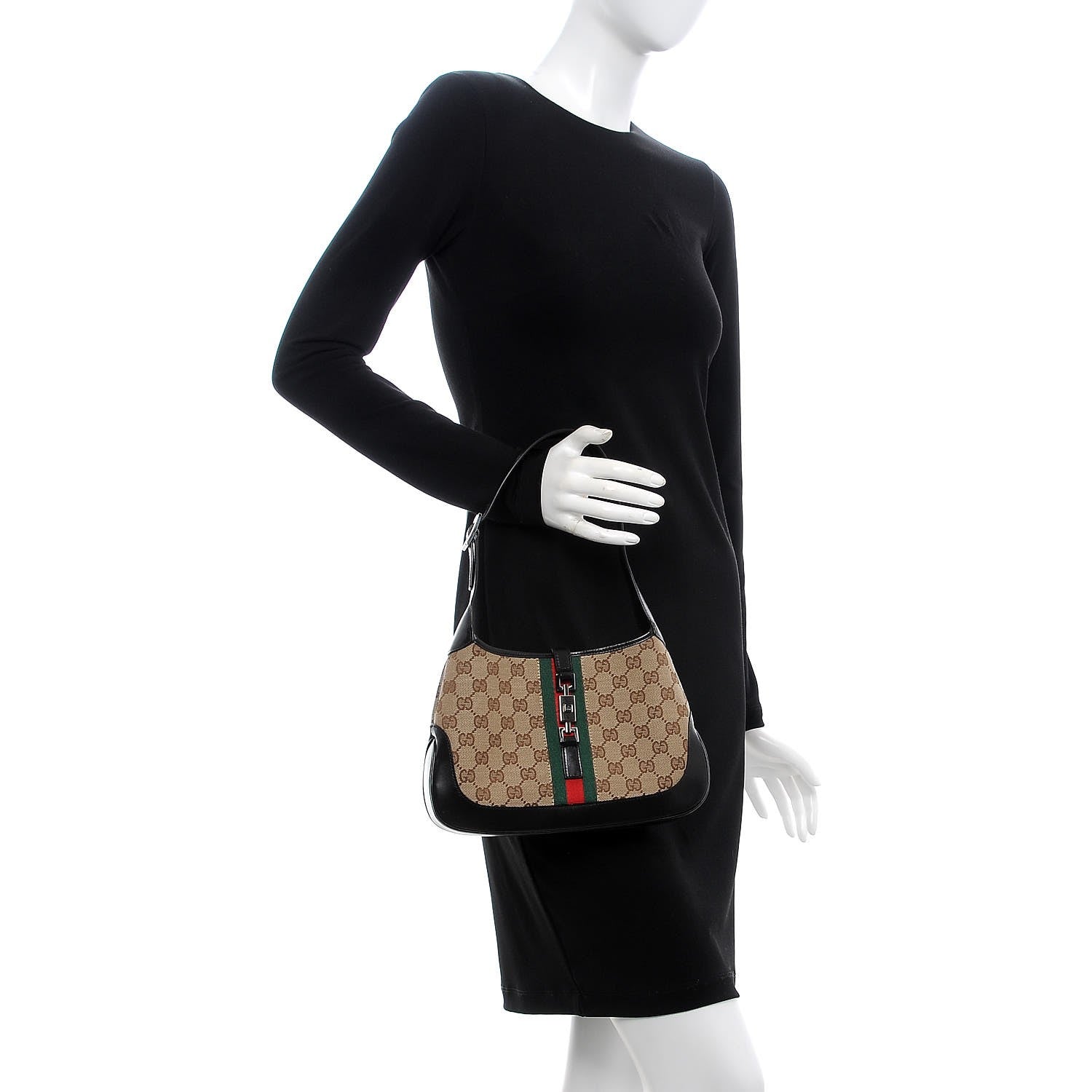 Gucci Monogram Web Small Jackie O Hobo Dark Brown 2 of 10