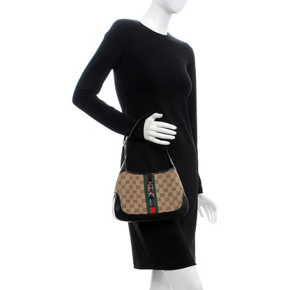 Gucci Monogram Web Small Jackie O Hobo Dark Brown 2 of 10