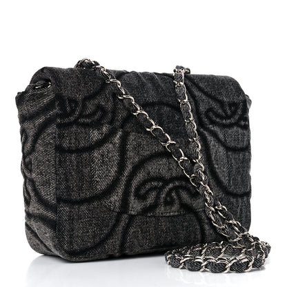 Chanel Denim Embossed CC Logo Print Mini Single Flap Black 3 of 10