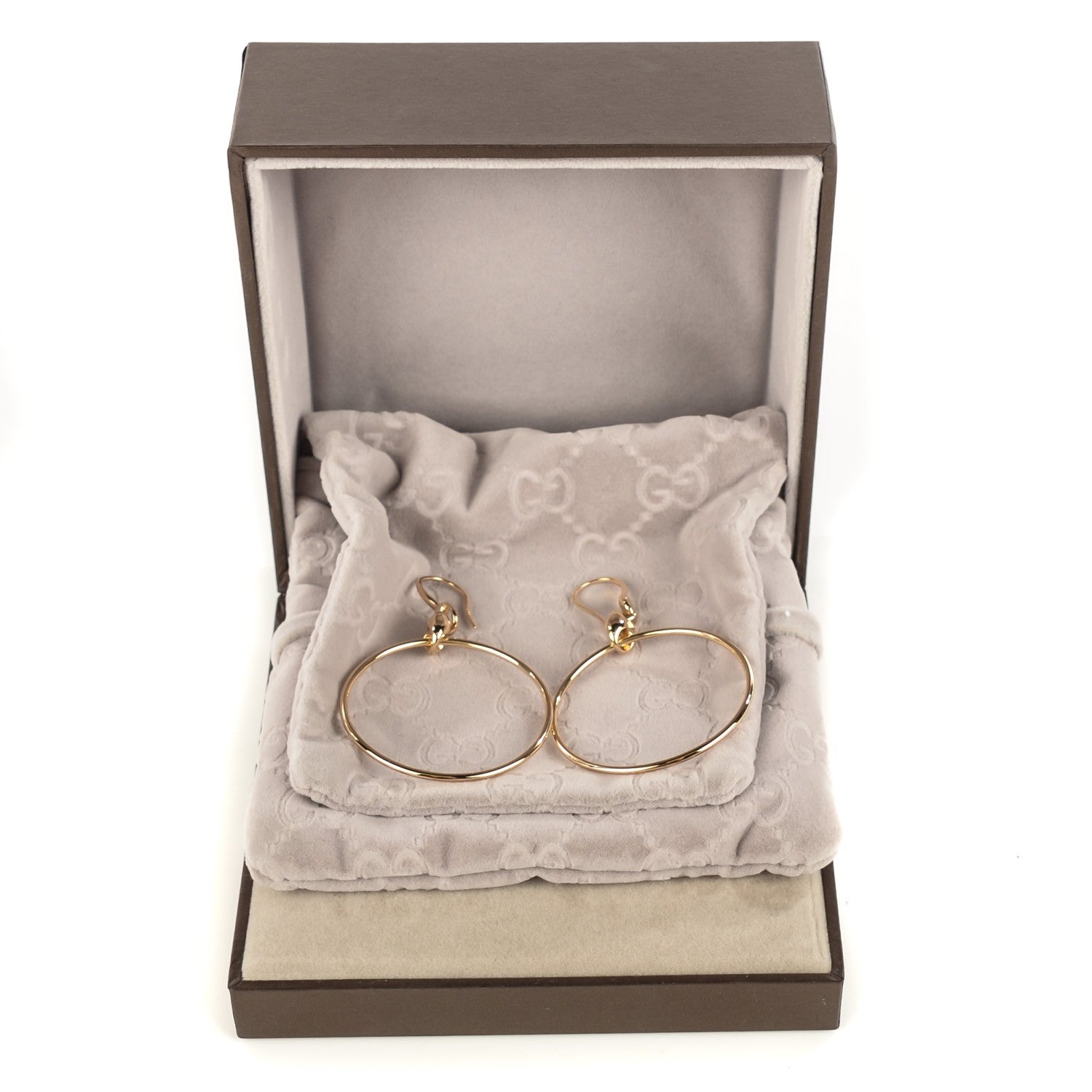 Gucci 18K Yellow Gold Marina Hoop Earrings 3 of 5