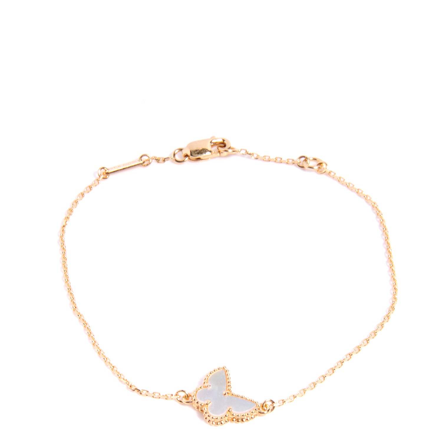 Van Cleef & Arpels 18K Yellow Gold Mother of Pearl Sweet Alhambra Butterfly Bracelet 1 of 9