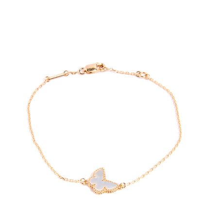 Van Cleef & Arpels 18K Yellow Gold Mother of Pearl Sweet Alhambra Butterfly Bracelet 1 of 9