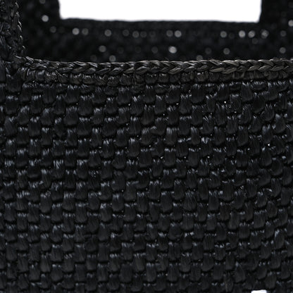 Loewe X PAULA'S IBIZA Raffia Mini Font Tote Black 7 of 11