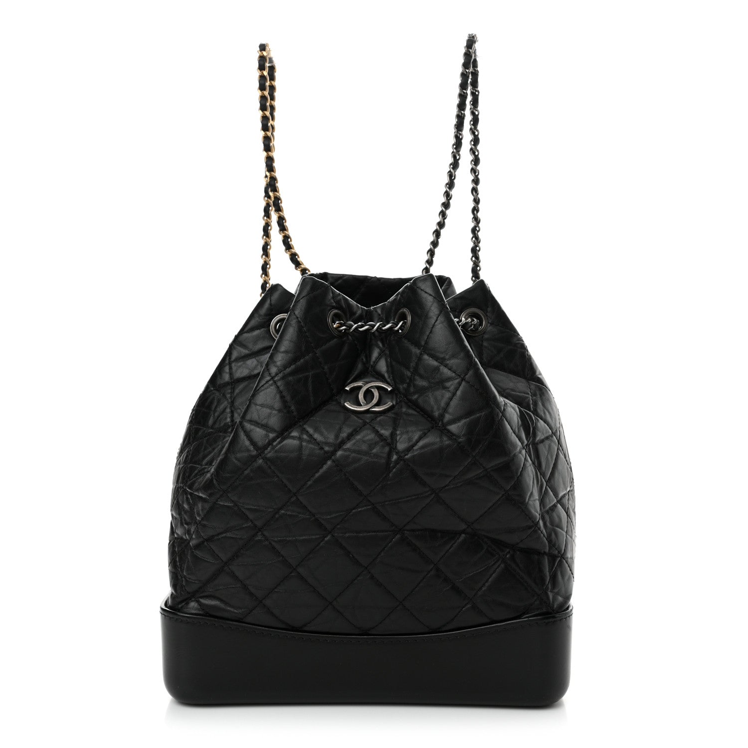 Chanel Aged Calfskin Quilted Gabrielle Backpack Black 1 of 10