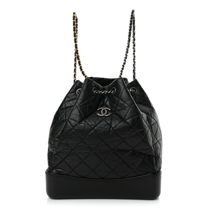 Chanel Aged Calfskin Quilted Gabrielle Backpack Black 1 of 10