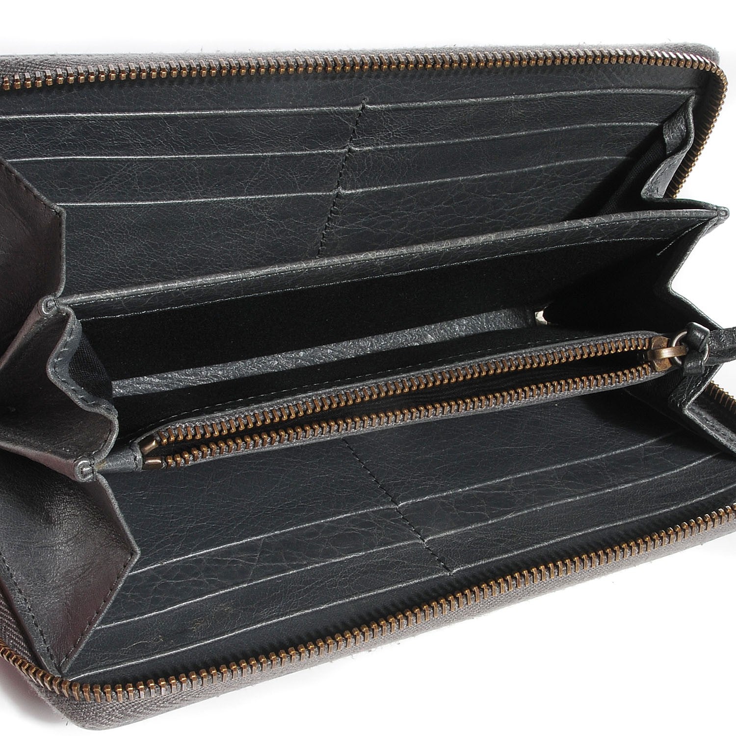 Balenciaga Agneau Classic Hardware Continental Zip Around Wallet Gris Tarmac 5 of 8
