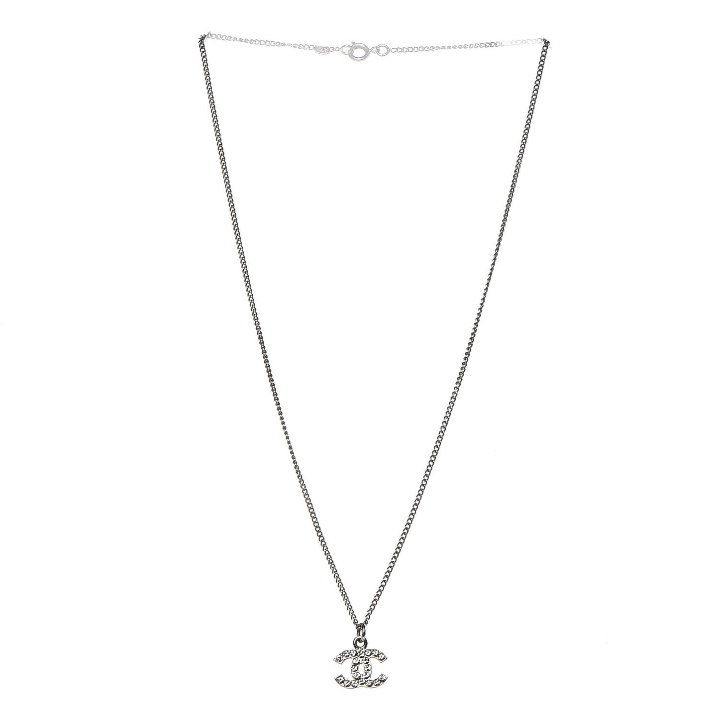 Crystal Timeless CC Necklace Silver