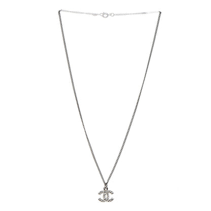 Chanel Crystal Timeless CC Necklace Silver 3 of 7
