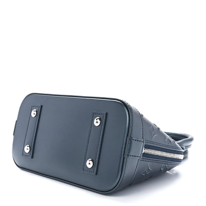 Louis Vuitton Metallic Calfskin Debossed Monogram Alma BB Steel Blue 8 of 10