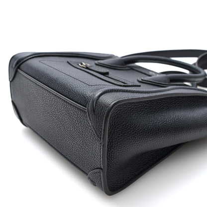 Celine Drummed Calfskin Nano Luggage Black 8 of 8
