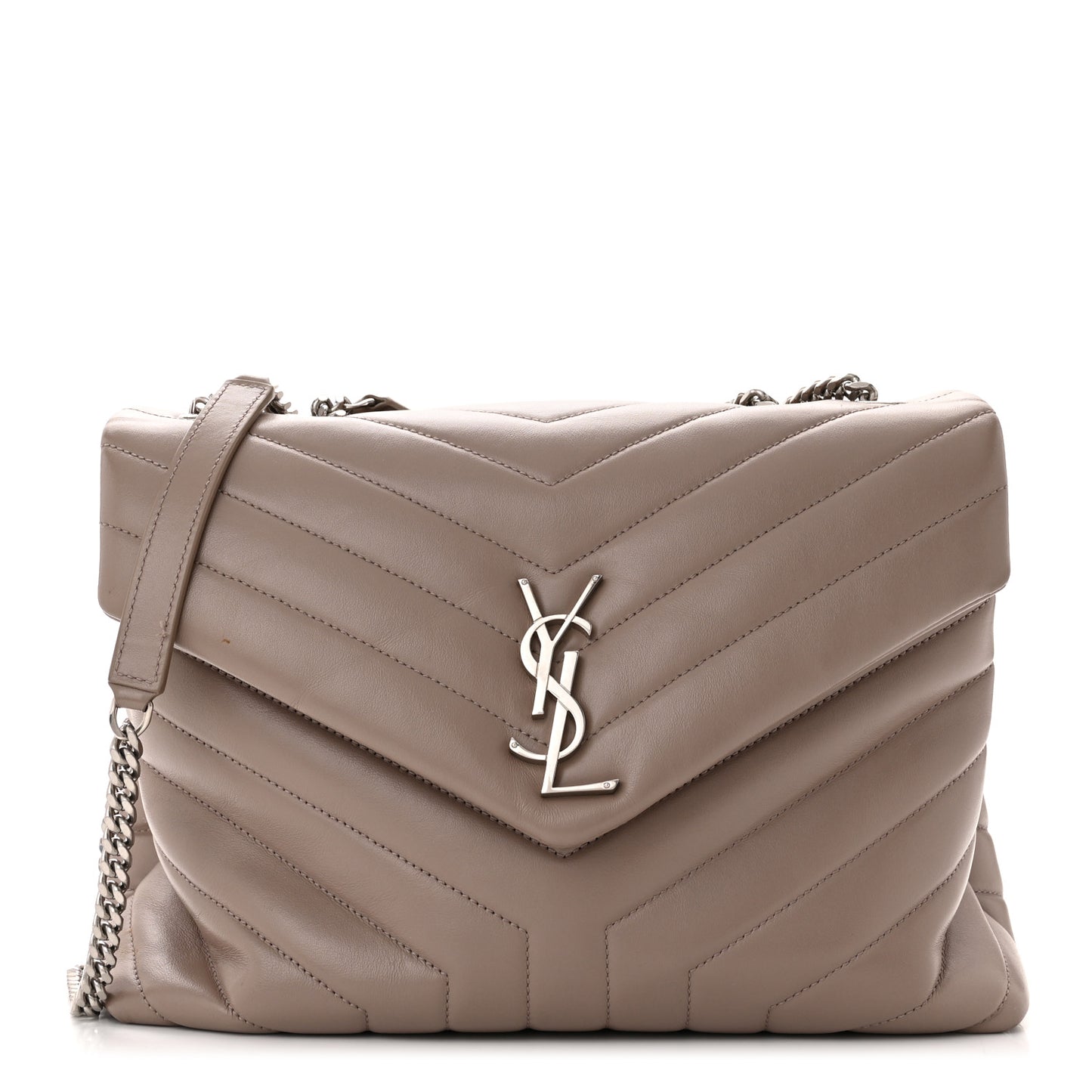 Calfskin Y Quilted Monogram Medium Loulou Chain Satchel Rose Antic