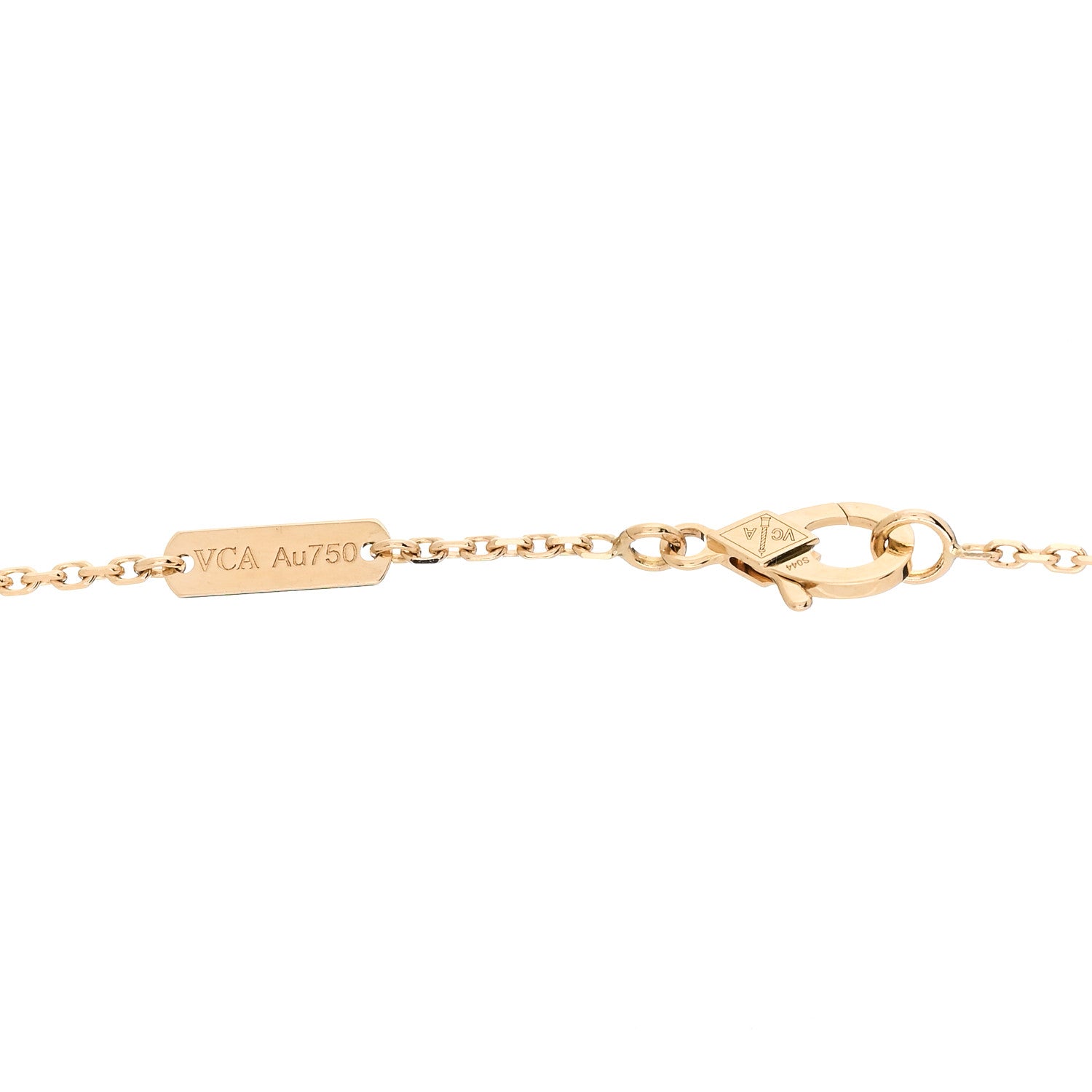 Van Cleef & Arpels 18K Yellow Gold Guilloche Vintage Alhambra Pendant Necklace 5 of 6