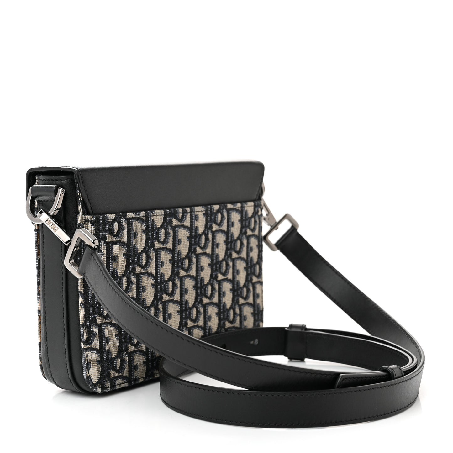 Oblique Smooth Calfskin Messenger Beige Black
