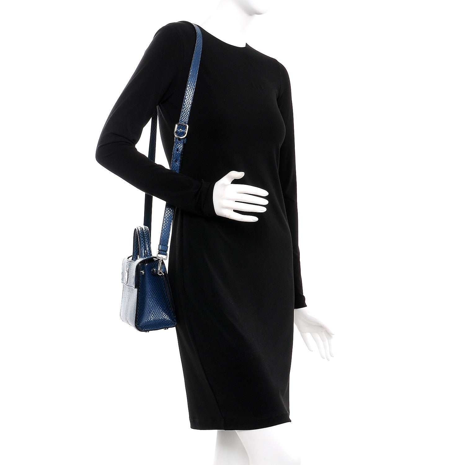 Christian Dior Python Mini Diorever Flap Blue 2 of 16