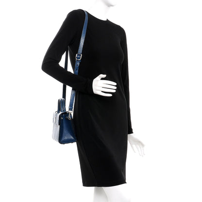 Christian Dior Python Mini Diorever Flap Blue 2 of 16