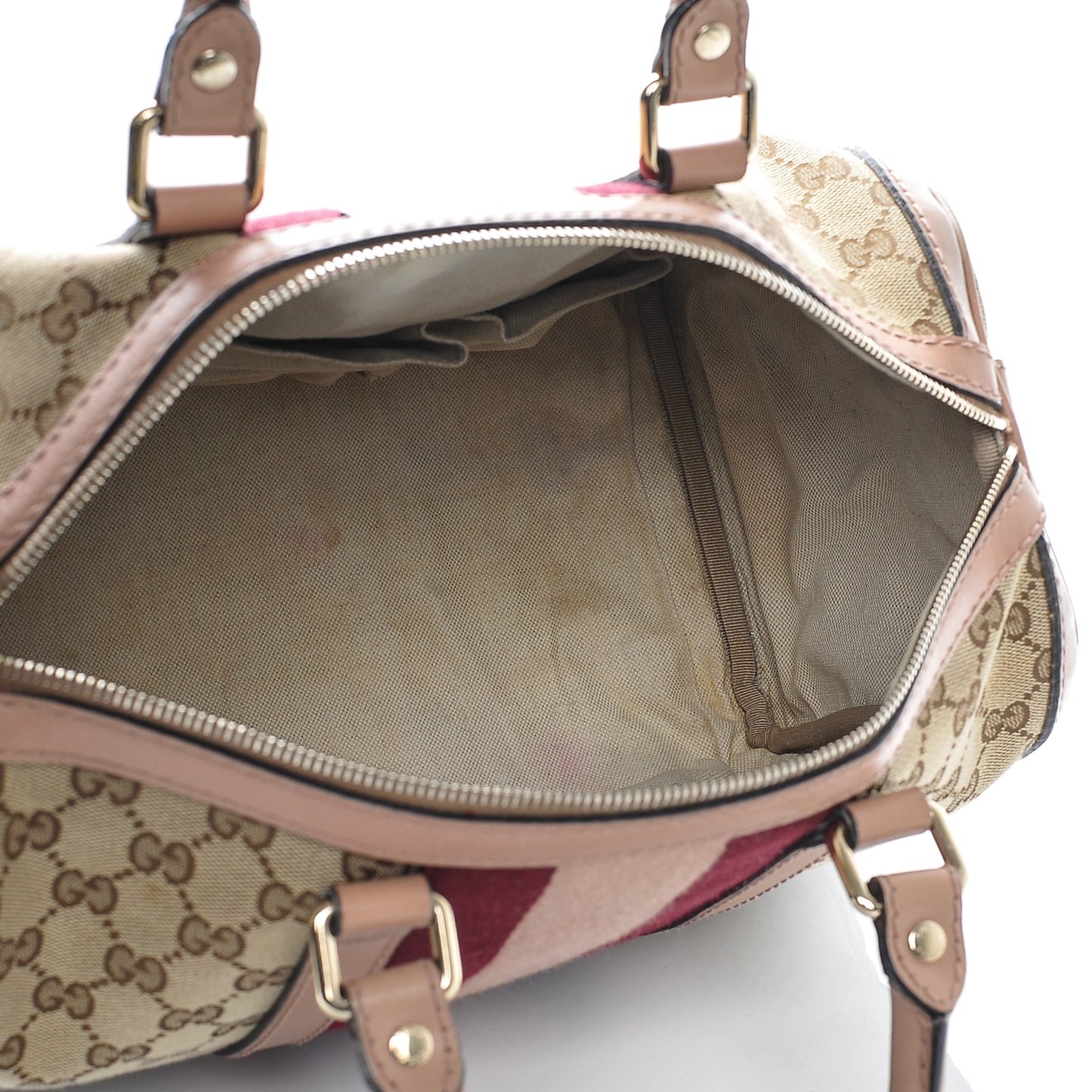 Monogram Vintage Web Medium Boston Pink