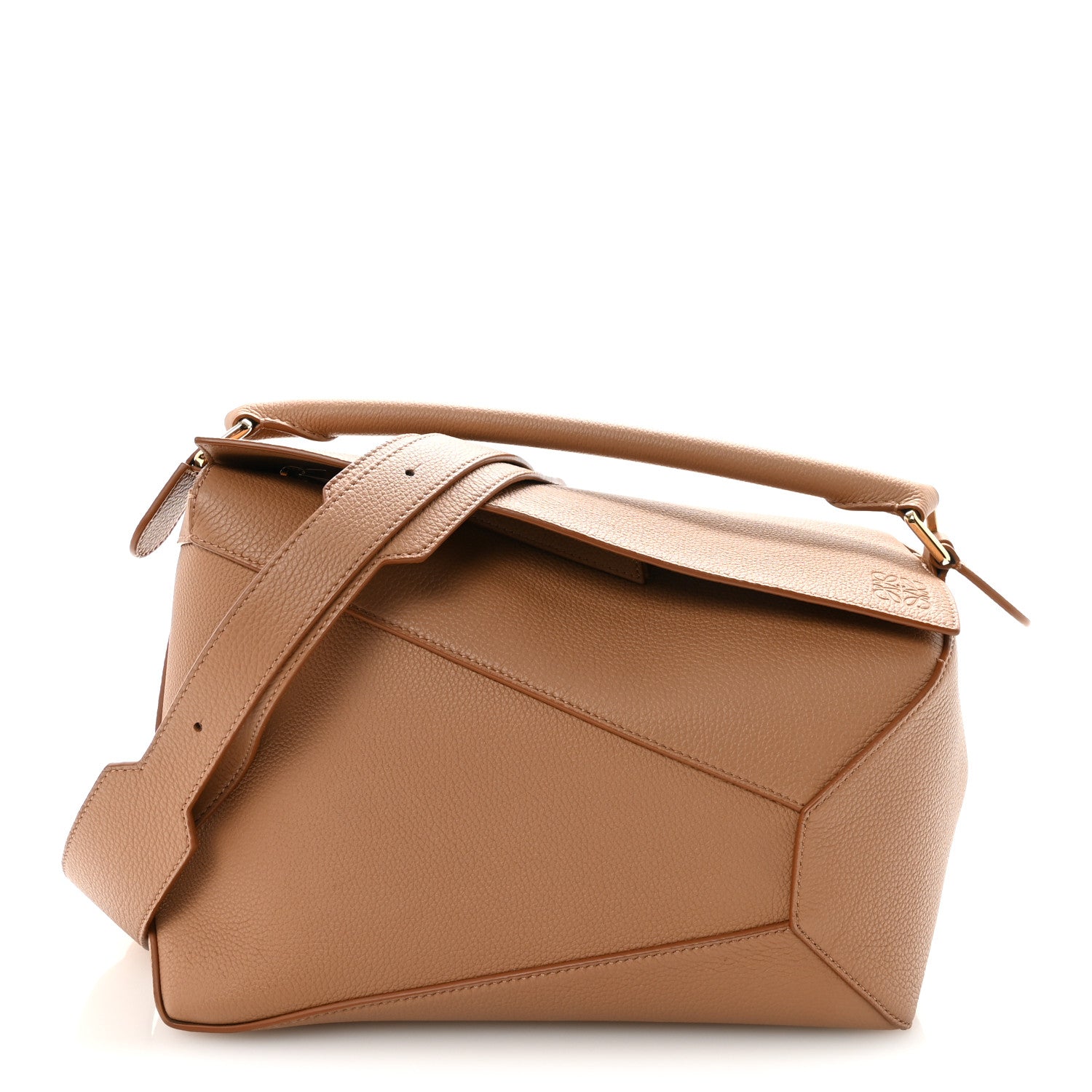 Loewe Grained Calfskin Medium Puzzle Edge Bag Toffee 1 of 9
