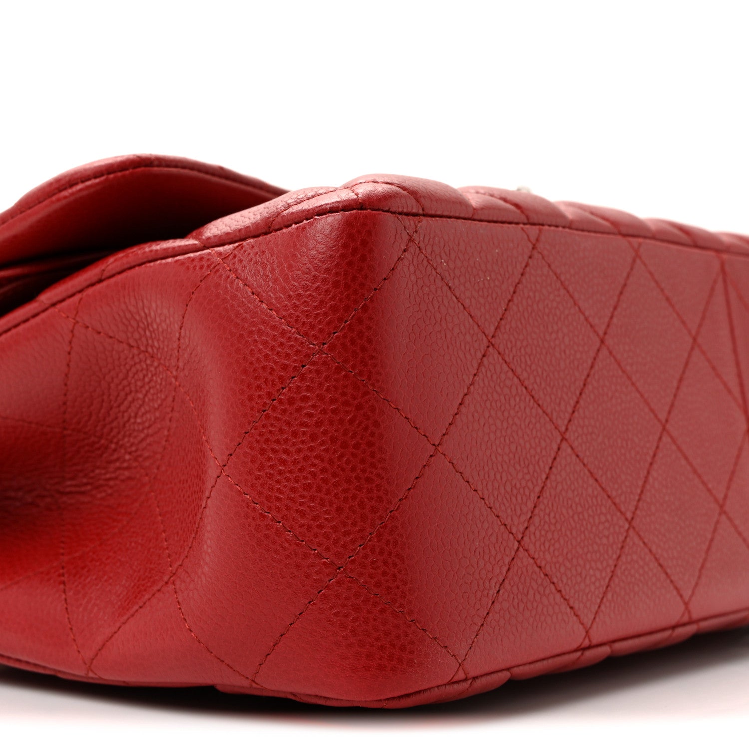 Chanel Caviar Quilted Jumbo Double Flap Dark Red 23 of 40