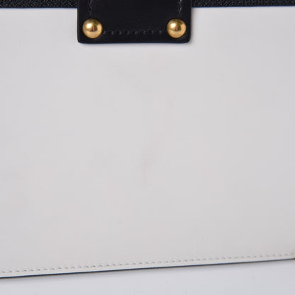 Prada City Calf Saffiano Large Cahier Bag White Black 8 of 8