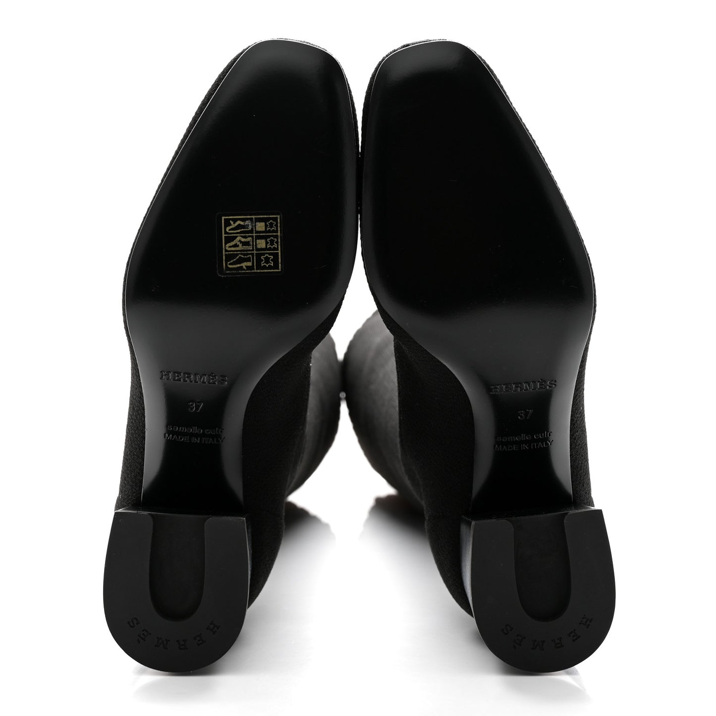 Knit Calfskin Fontaine 60 Boots 37 Black