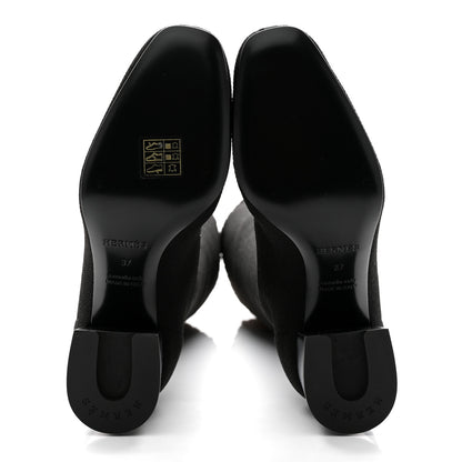 Hermes Knit Calfskin Fontaine 60 Boots 37 Black 5 of 11