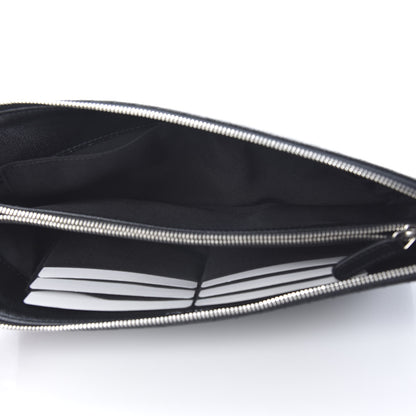 Chanel Caviar Chevron Quilted Large Zipped Clutch Black 5 of 9