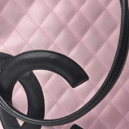Chanel Calfskin Quilted Large Cambon Messenger Pink Black 10 of 11
