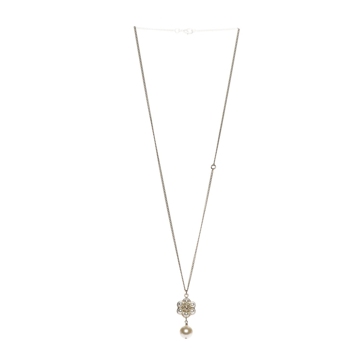 Chanel Pearl CC Drop Necklace Gold 4 of 6