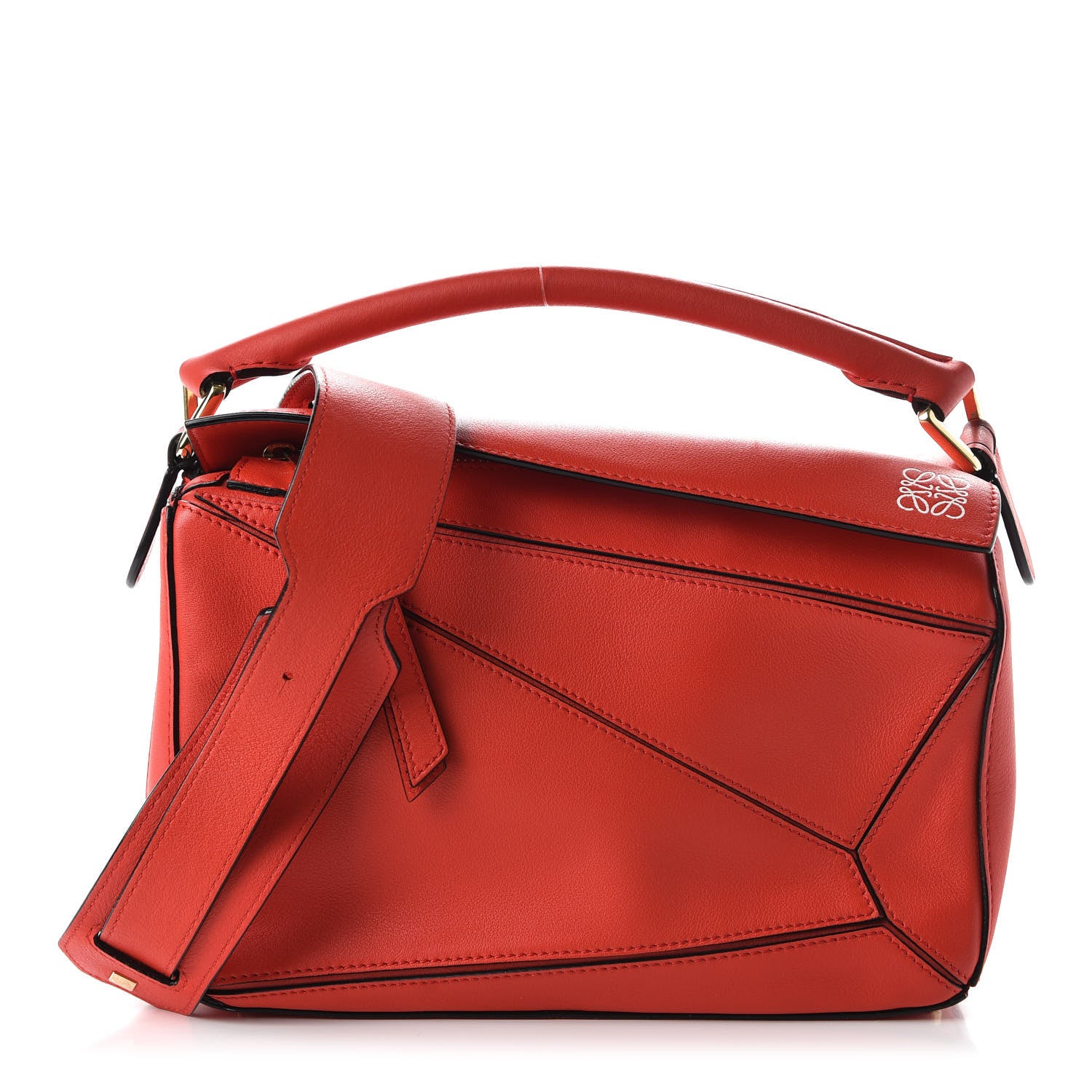 Loewe Calfskin Small Puzzle Bag Scarlet 1 of 9