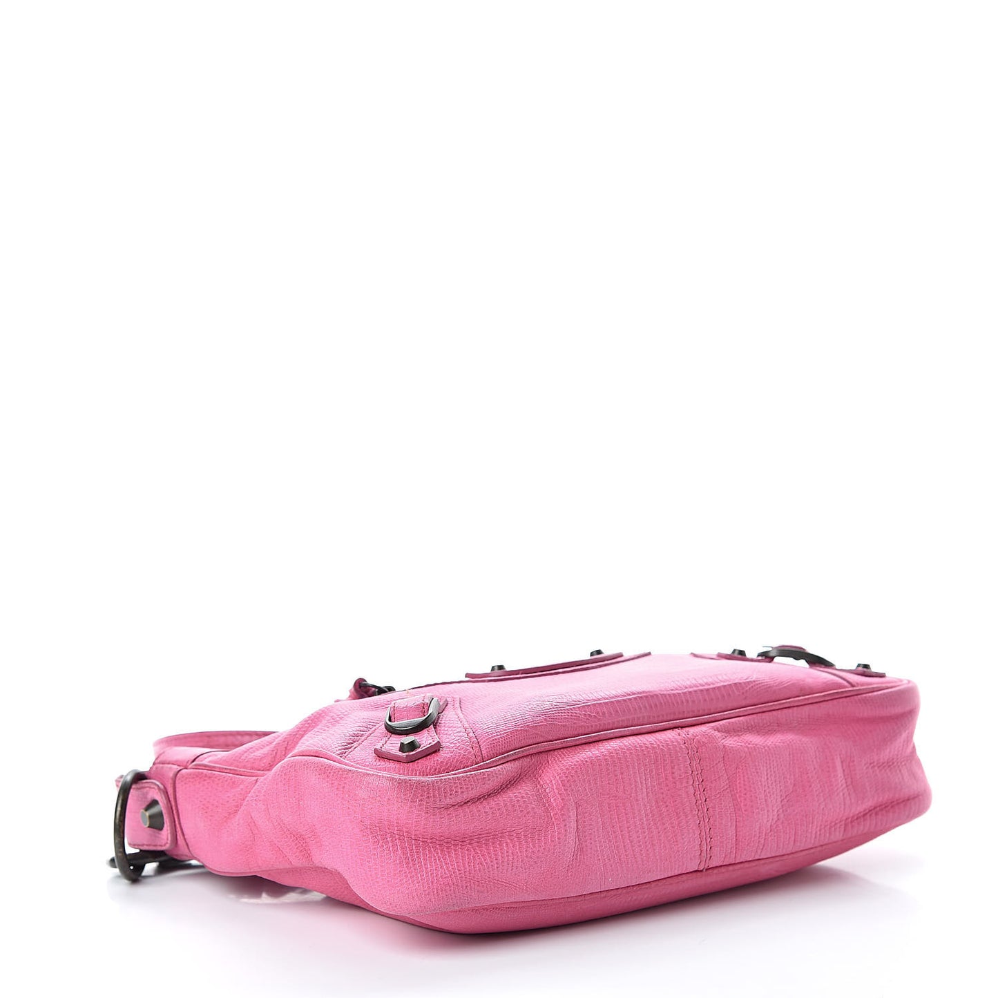 Agneau Lizard Embossed Classic Hardware Hip Hip Pink