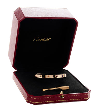 Cartier 18K Pink Gold Sapphire Garnet Amethyst LOVE Bracelet 17 9 of 9