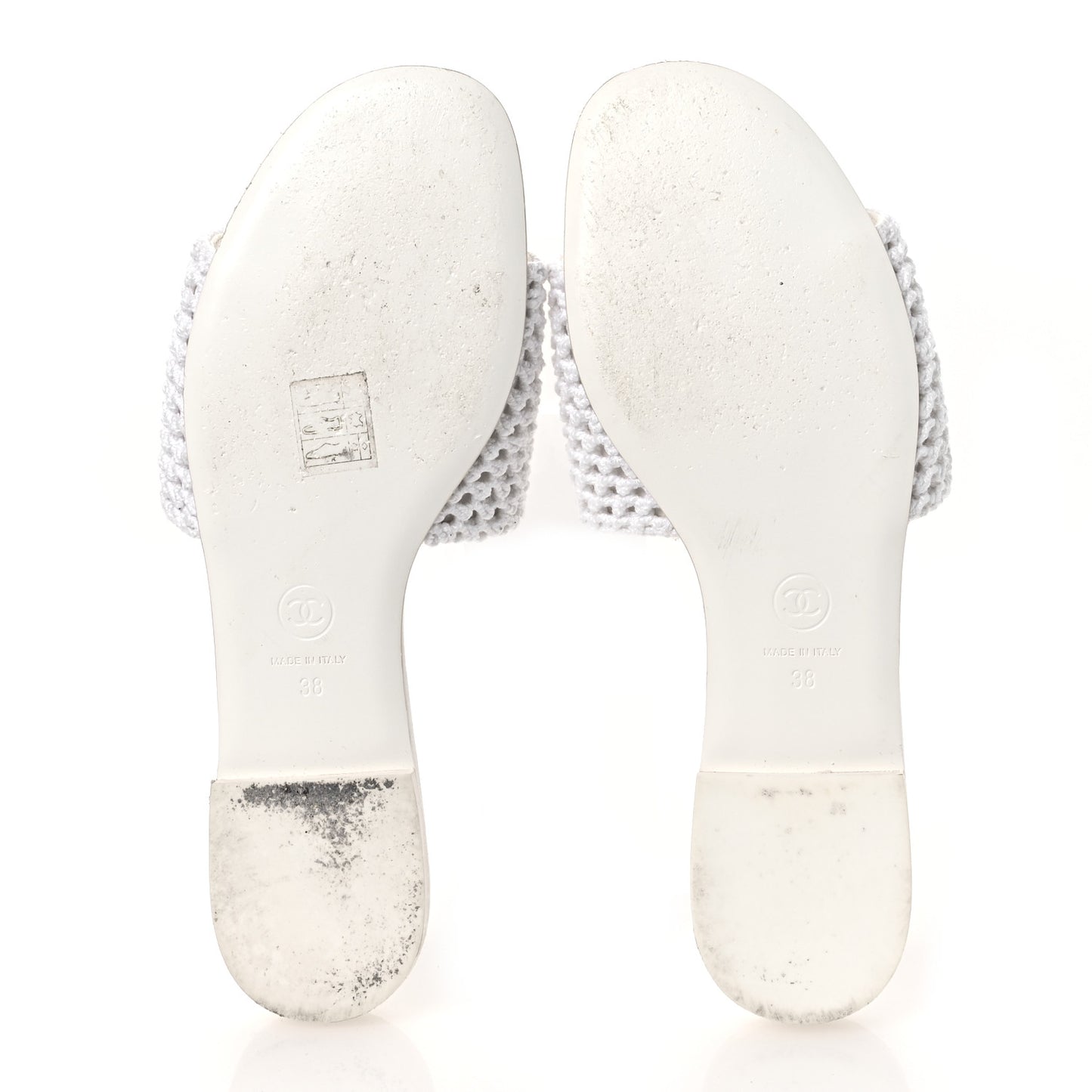 Crochet CC Mules Sandals 38 White