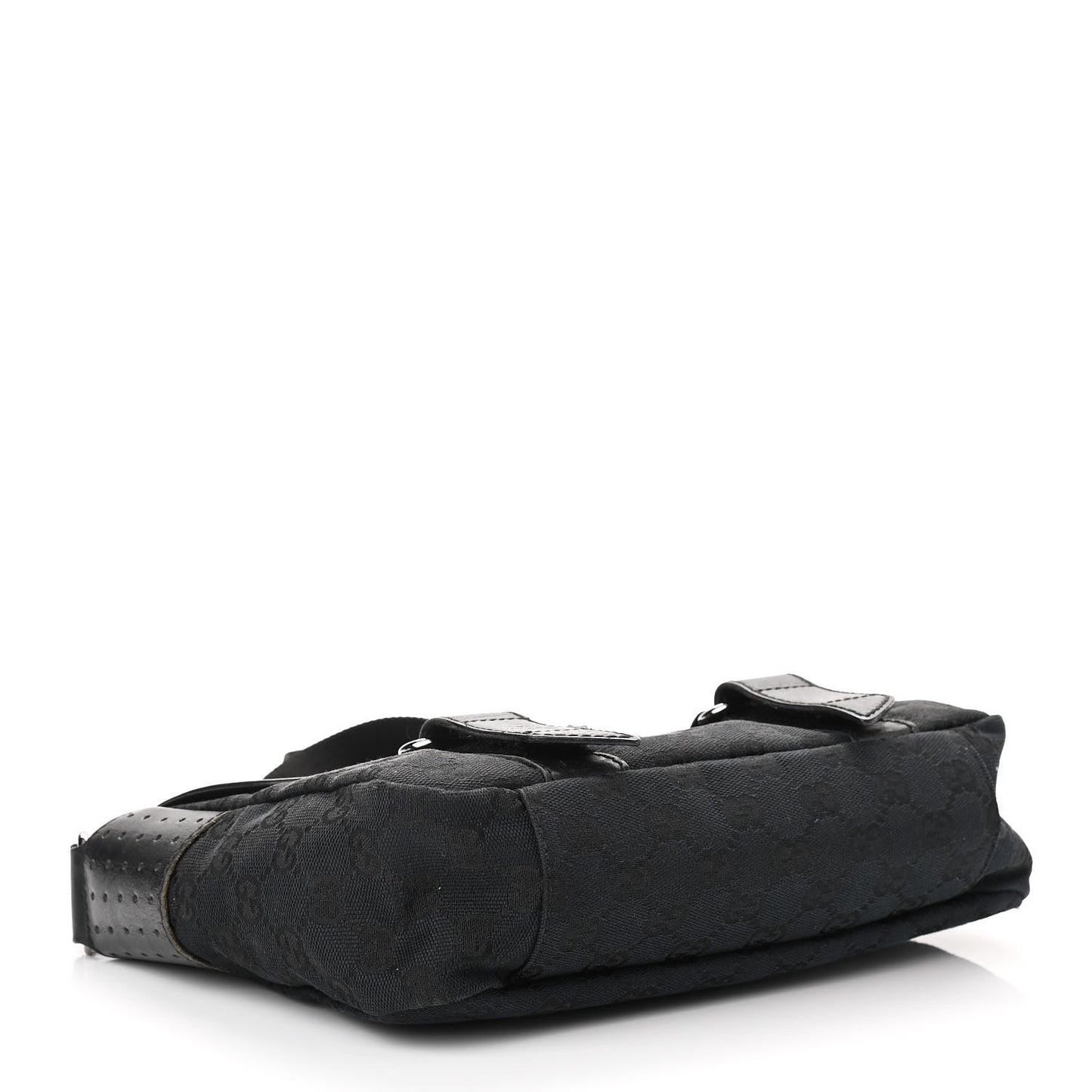 Monogram Small Double Buckle Flap Messenger Bag Black