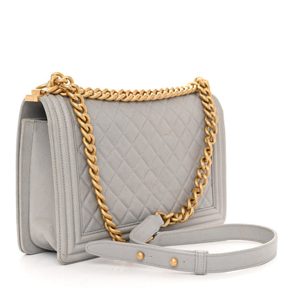 Chanel Caviar Quilted New Medium Boy Flap Grey 3 of 9
