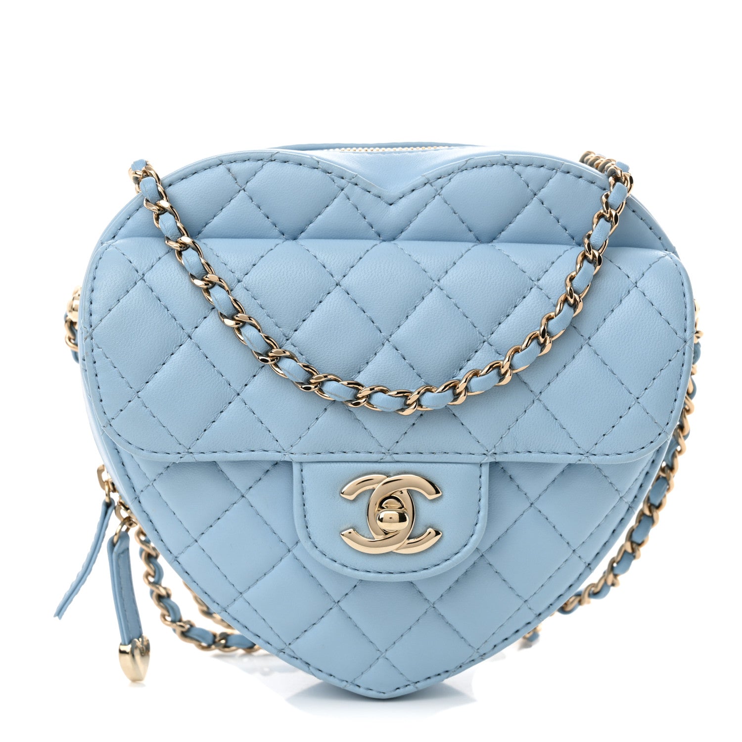 Chanel Lambskin Quilted CC In Love Heart Bag Light Blue 1 of 10