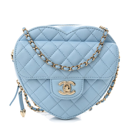 Chanel Lambskin Quilted CC In Love Heart Bag Light Blue 1 of 10