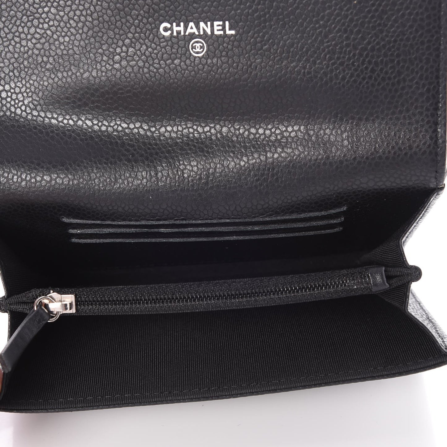 Caviar Quilted Small Flap Wallet Black