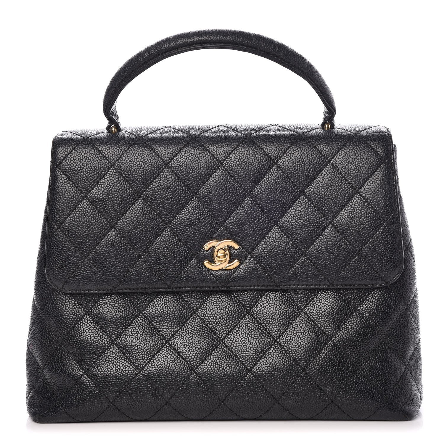 Chanel Caviar Quilted Jumbo Kelly Flap Black 1 of 14