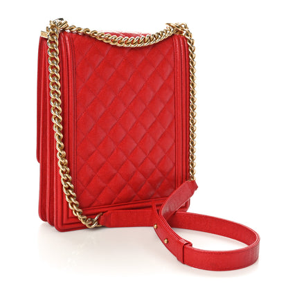 Chanel Caviar Quilted Maxi North South Boy Flap Red 3 of 10