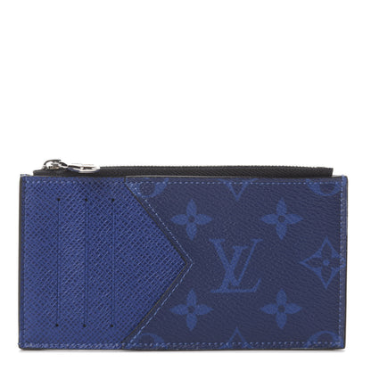 Louis Vuitton Monogram Taiga Coin Card Holder Cobalt 1 of 5