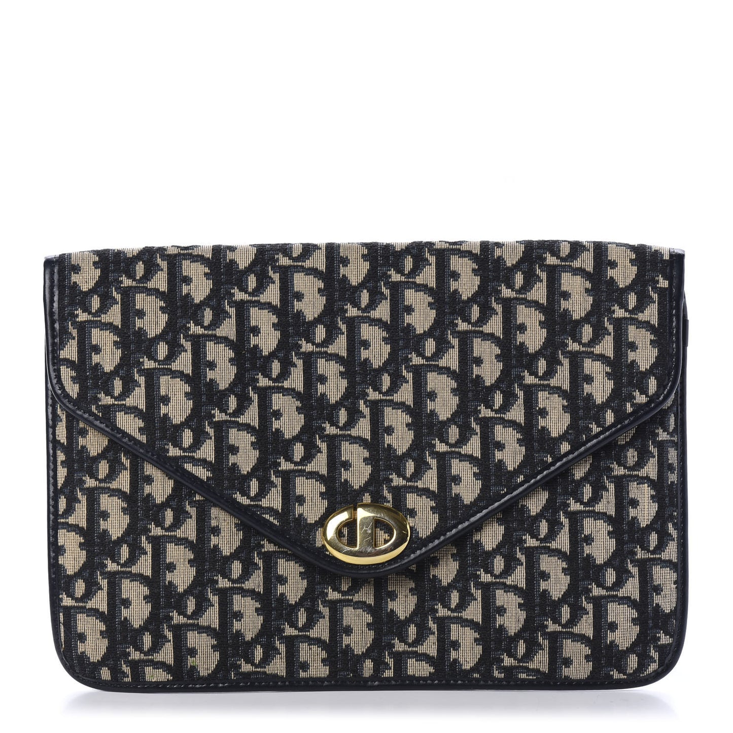 Monogram Envelope Flap Clutch Navy Blue