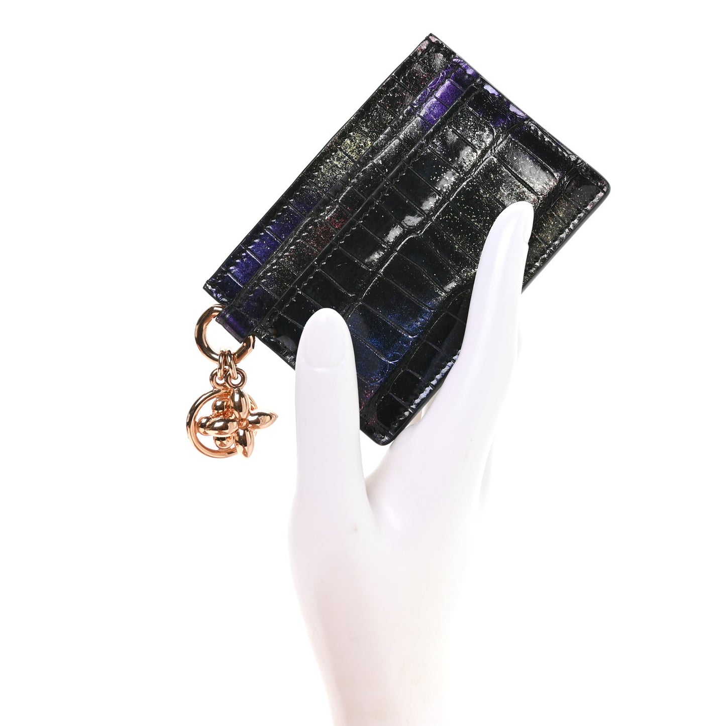 Alligator Double Card Holder Black