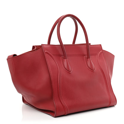Celine Supple Calfskin Medium Phantom Luggage Red 3 of 11