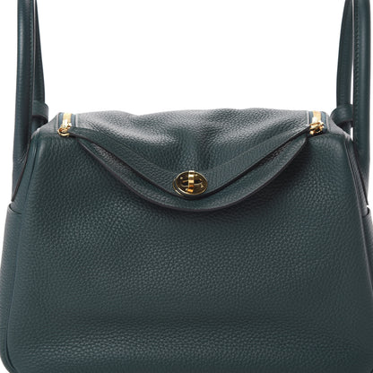Hermes Taurillon Clemence Lindy 30 Vert Bosphore 7 of 12