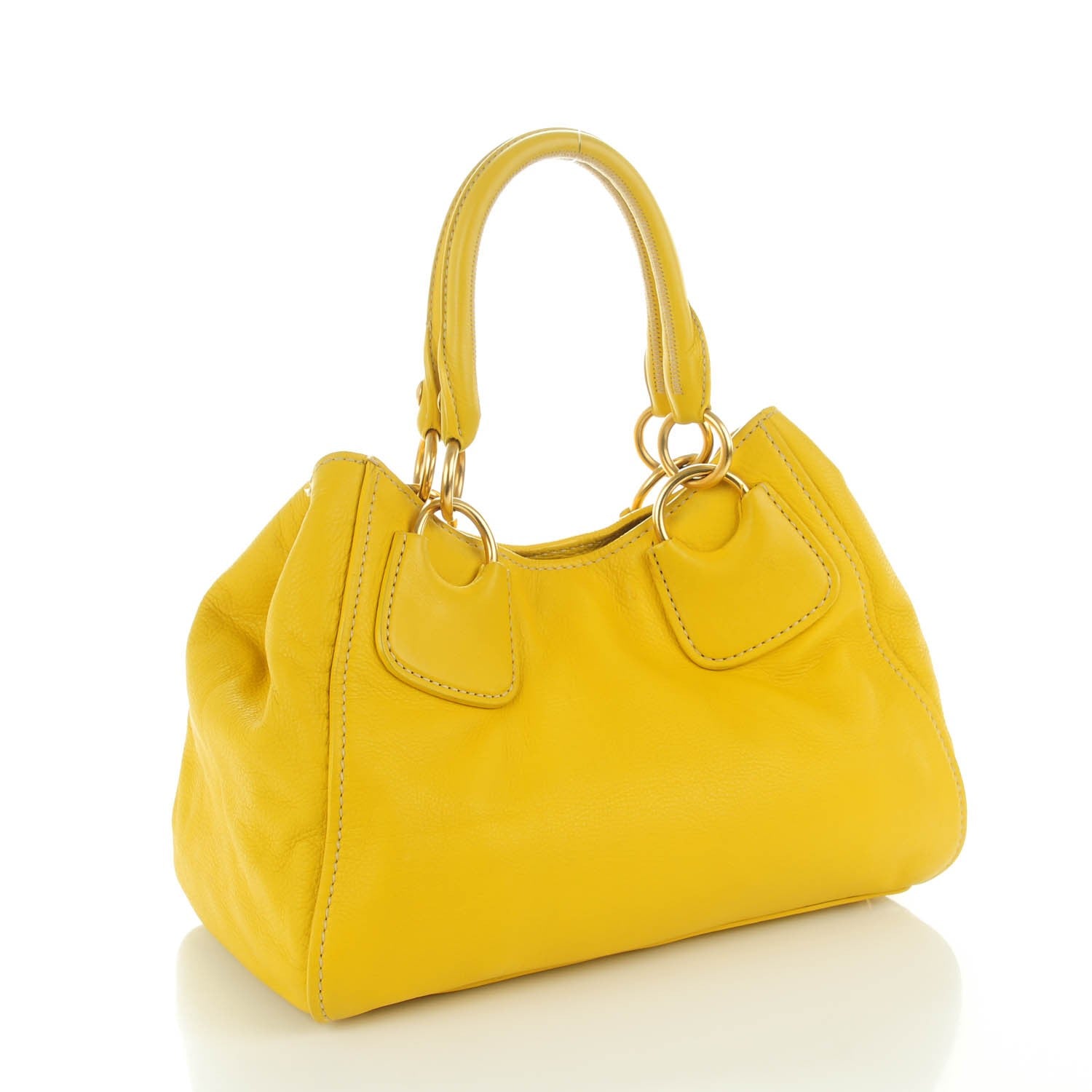 Miu Miu Vitello Shopping Tote Polline 3 of 7