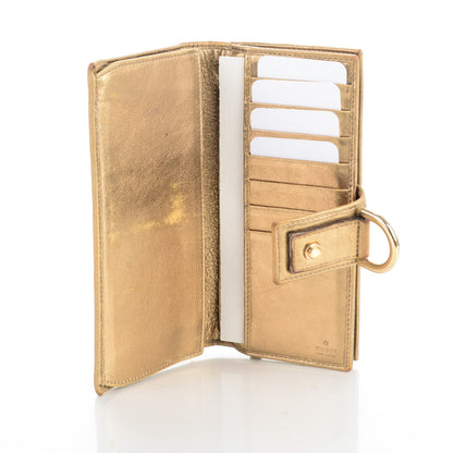 Gucci Satin Monogram Abbey Continental Wallet Gold 5 of 8