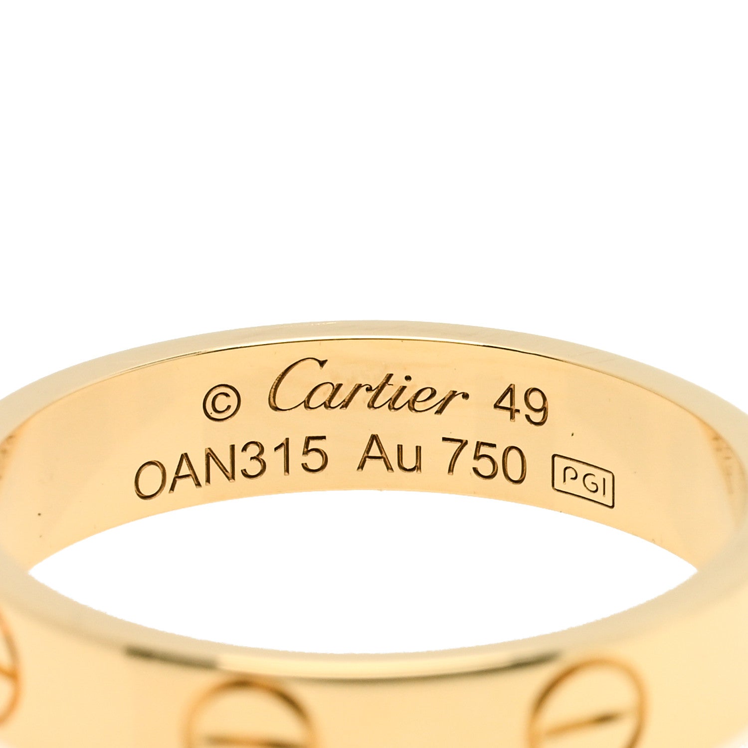 Cartier 18K Yellow Gold 3.5mm LOVE Wedding Band Ring 49 4.75 4 of 5